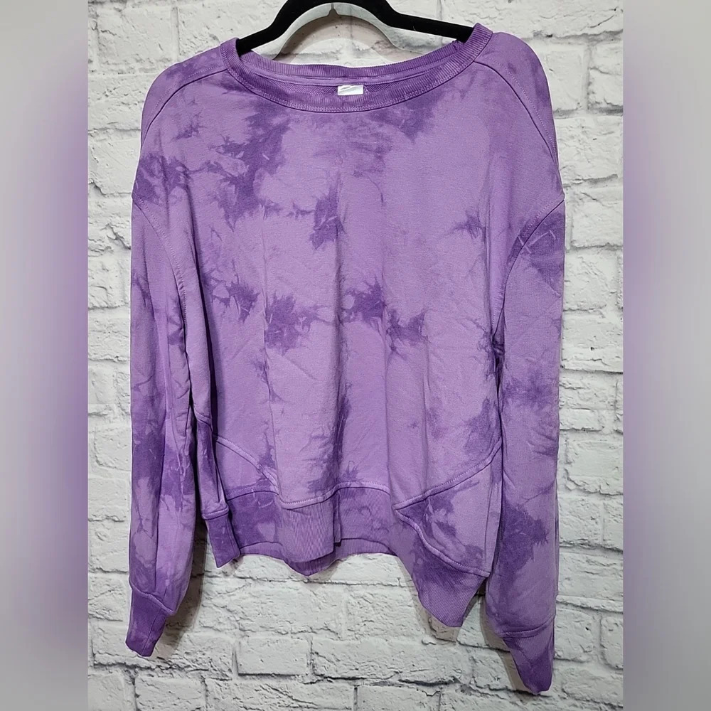 NWT Member's Mark Women's Large Tie Dye Lightweight Sweatshirt Blushed Lilac